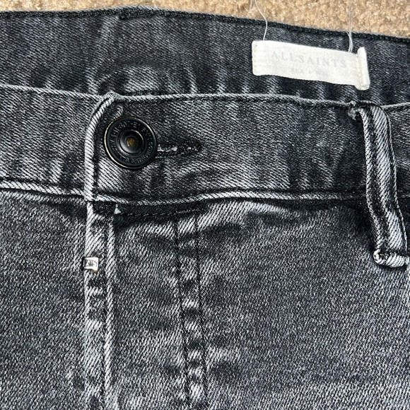 ALLSAINTS Rex Modern Slim Distressed Black Faded Washed 36 - Picture 9 of 10